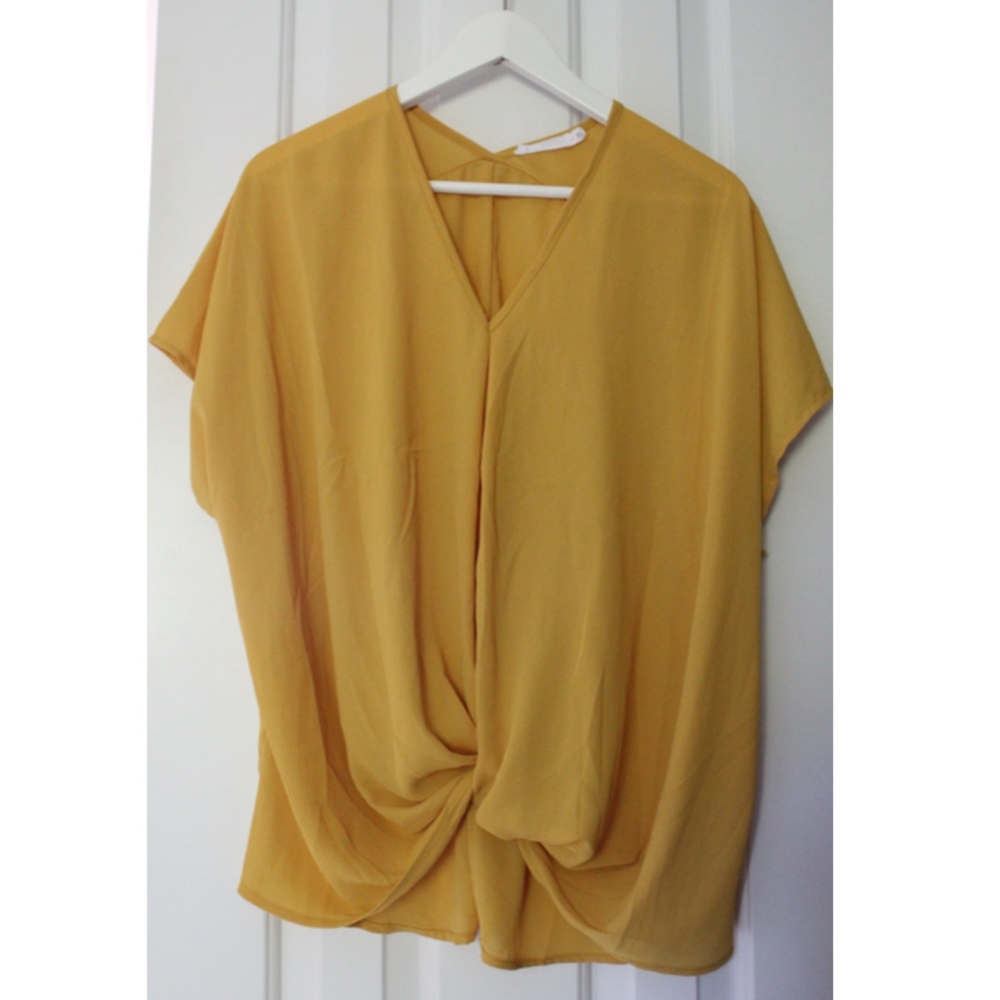 Yellow Silk Top